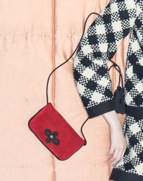 Valentino Garavani - Sans Fin Mini Suede Shoulder Bag - Red - Woman - Clutches