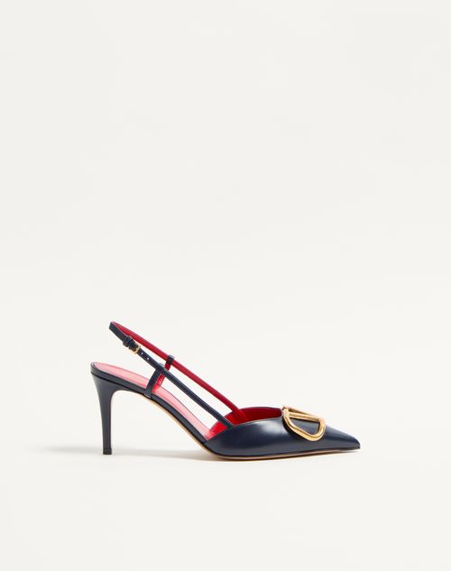 Valentino Garavani - Vlogo Signature Calfskin Slingback Pump 80mm / 3.15 In. - Black - Woman - Pumps