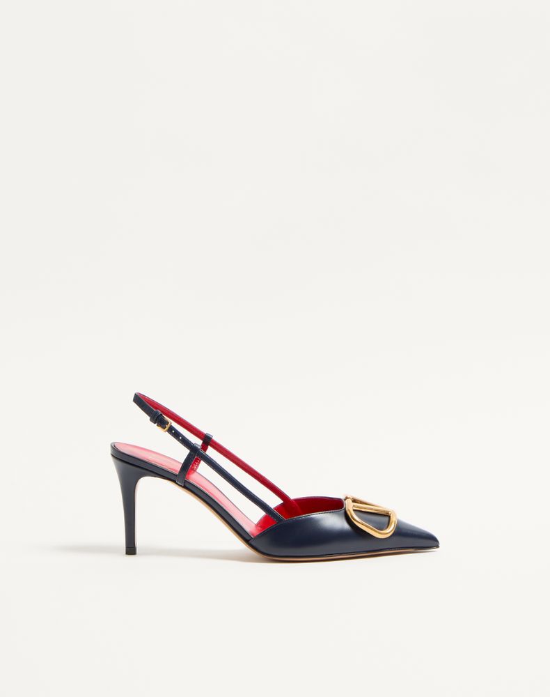 Valentino Garavani Vlogo Signature Calfskin Slingback Pump 80Mm Woman Black 39.5