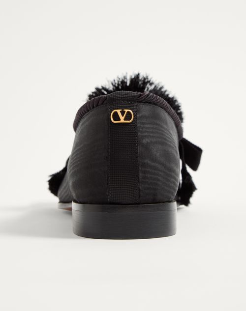 Valentino Garavani - Bowow Moiré Fabric Moccasin - Black - Man - Loafers And Driver