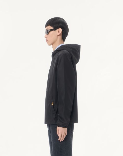 Valentino - ヴァレンティノ Vゴールド ライトウェイトナイロン フード付きウインドブレーカー - ブラック - メンズ - ジャケット＆ダウン