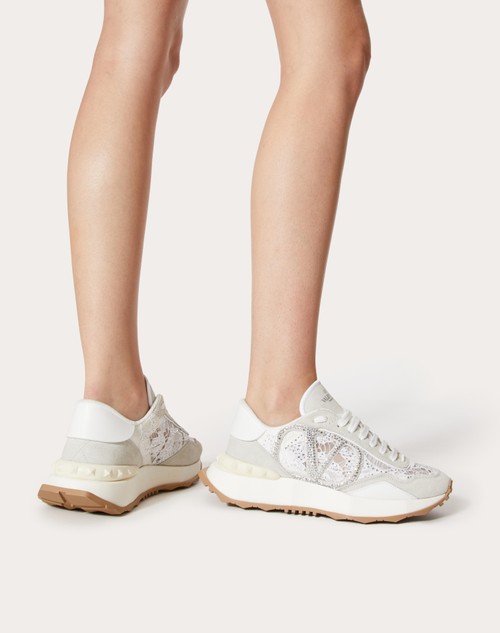 Lacerunner leather-trimmed sneakers