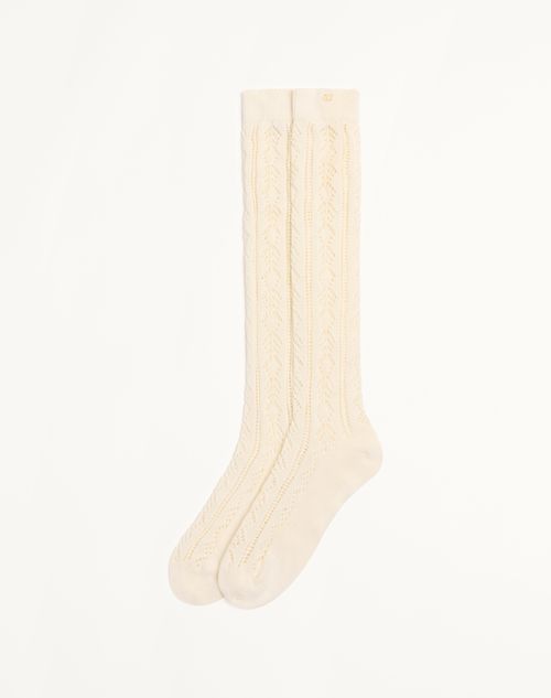 Valentino - Cotton Socks - Ivory - Woman - Soft Accessories