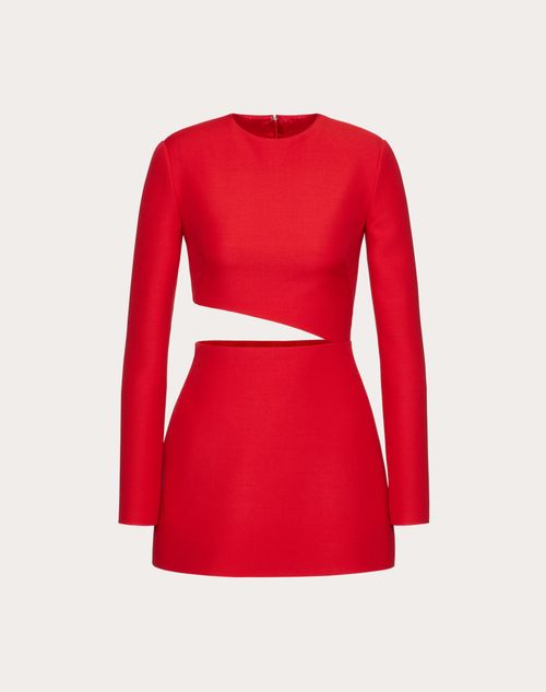 absolutte vitalitet marmor Crepe Couture Short Dress for Woman in Red | Valentino US