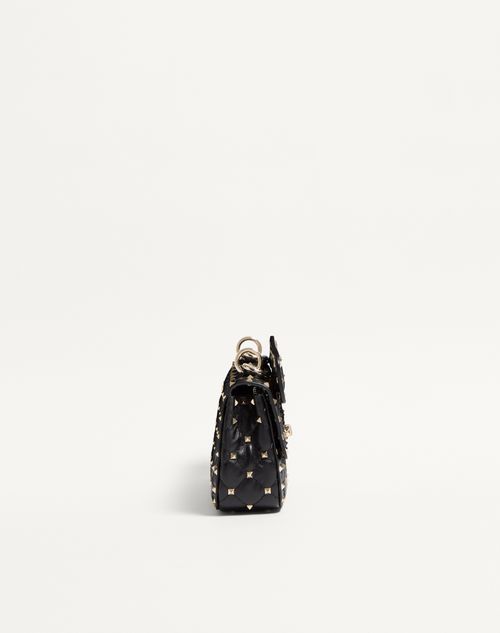 Valentino Garavani - Valentino Garavani Rockstud Spike Small Shoulder Bag In Nappa Leather - Black - Woman - Shoulder Bags