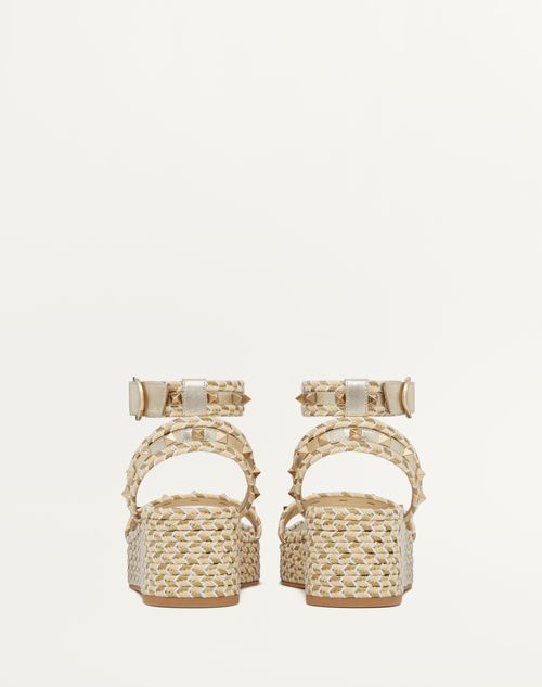 Valentino garavani rockstud leather best sale flatform sandals