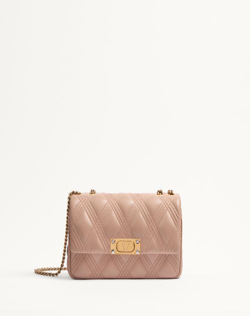 Valentino Garavani - Bolso De Hombro Mediano Valentino Garavani Quiltie 67 De Cuero Napa Acolchado - Rose Cannelle - Mujer - Bolsos De Hombro