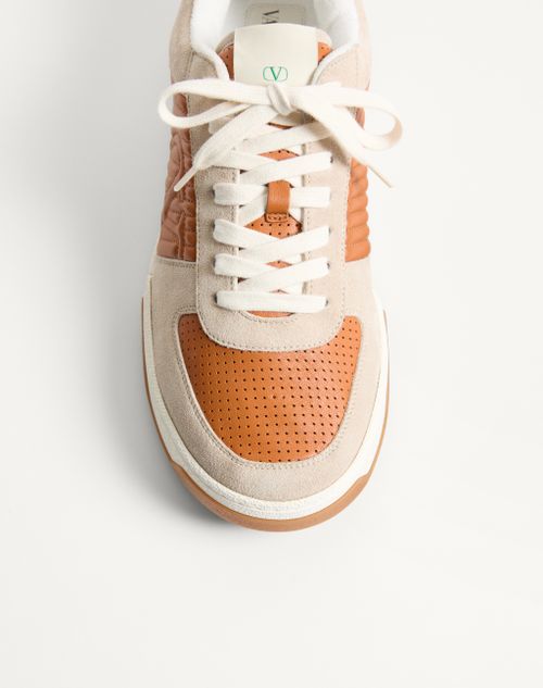 Valentino Garavani - Sparry Sneaker In Split Leather And Nappa - Beige - Man - Sneakers