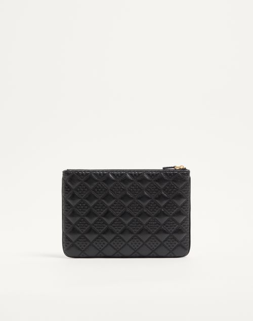 Valentino Garavani - Valentino Garavani Flutterby Clutch In Shiny Nappa Leather With Butterfly Embroidery - Black - Woman - Clutches