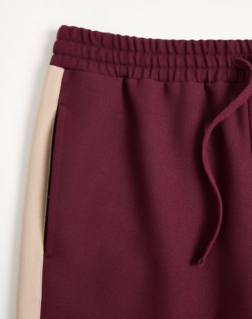 Valentino - Valentino Nylon Trousers With Vgold - Maroon - Man - Trousers And Shorts