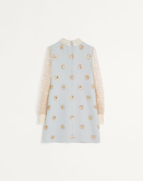 Valentino - Embroidered Crepe Couture Short Dress - Dirty Sage/silver - Woman - Dresses