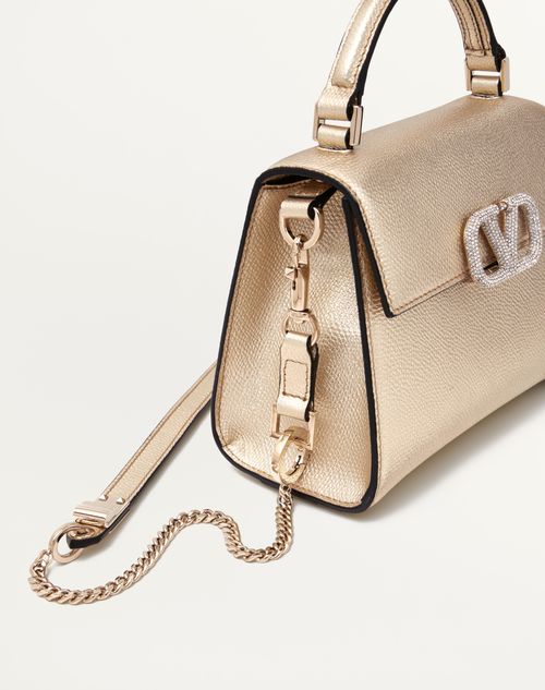 Mini Vsling Handbag In Metallic Grainy Calfskin for Woman in Mini Vsling Handbag In Metallic Grainy Calfskin for Woman in