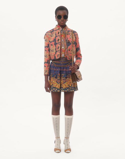 Valentino - Skirt In Lino Paisley Medaglioni Voyage Imaginaire - Multicolour - Woman - Skirts
