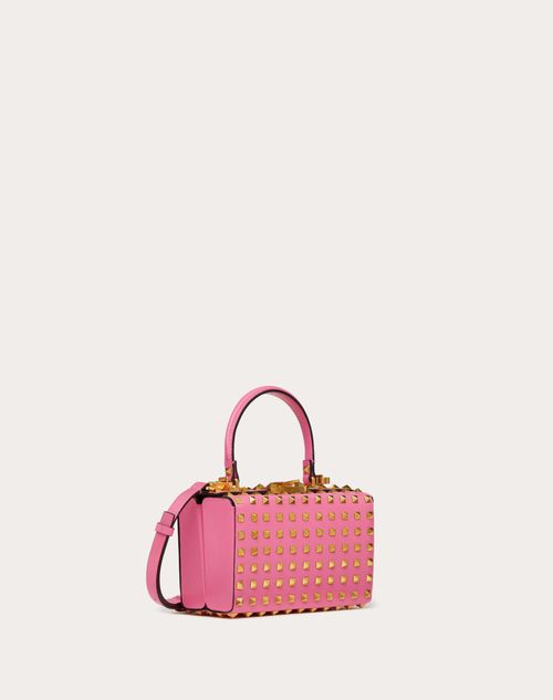 Valentino Garavani - Rockstud Grainy Calfskin Box Bag With All-over Studs - Pink - Woman - Woman Sale