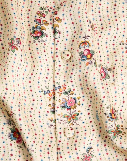 Valentino - ヴァレンティノ パピエフローラルプリント シルク ボウリングシャツ - バター - メンズ - シャツ