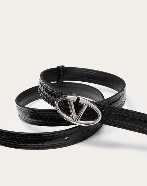 Valentino Garavani - Vlogo The Bold Edition Belt In Ayers 20 Mm - Black - Woman - Belts