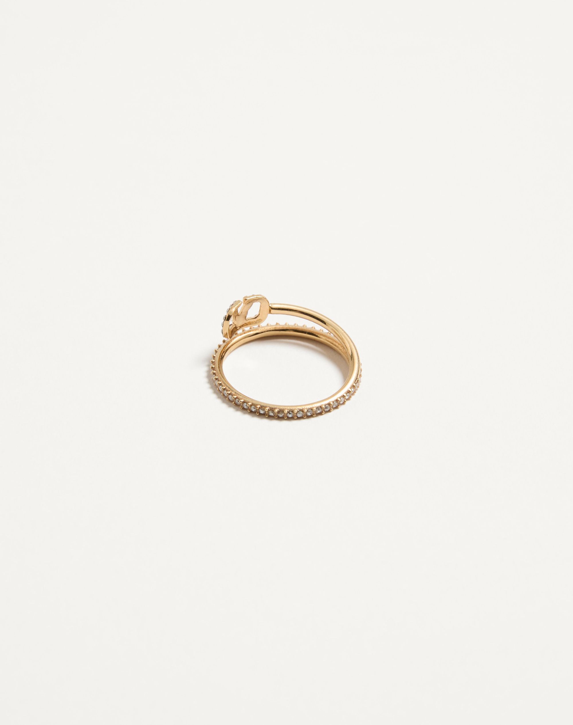 VALENTINO【関税込み＊送料無料】VLogo クリスタル装飾 リング Valentino Garavani VLogo Signature Crystal Ring | Silver
