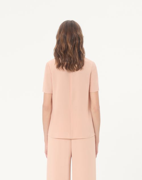 Valentino - Crepe De Chine Top - Salmon - Woman - Shirts And Tops