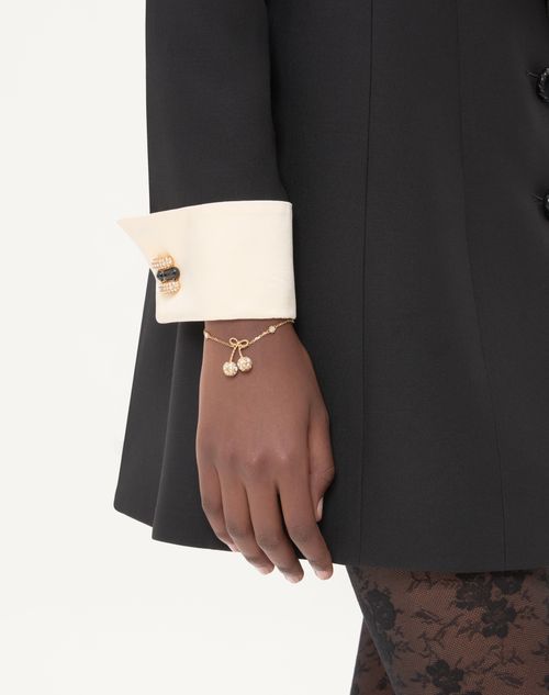 Valentino Garavani - Cherryfic Bracelet In Metal And Swarovski® Crystals - Gold/crystal - Woman - Jewellery