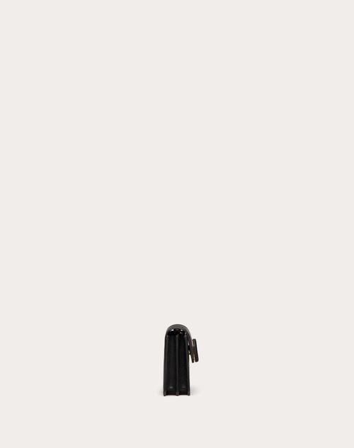Valentino Garavani - Vlogo Signature Grainy Calfskin Wallet With Chain - Black - Woman - Wallets And Small Leather Goods