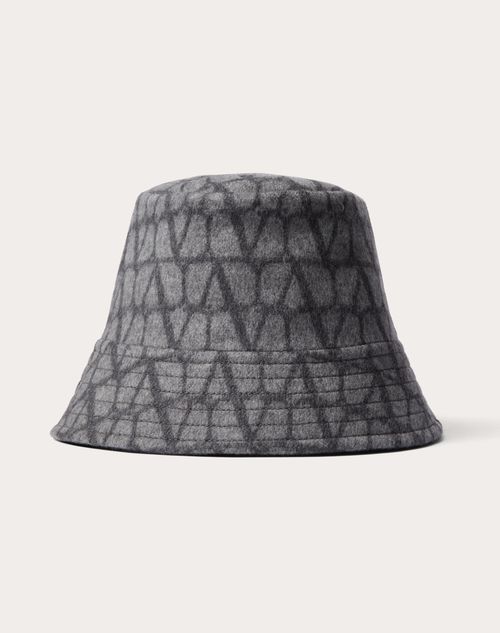 Valentino Garavani - Toile Iconographe Reversible Bucket Hat - Grey/dark Grey - Woman - Hats And Gloves