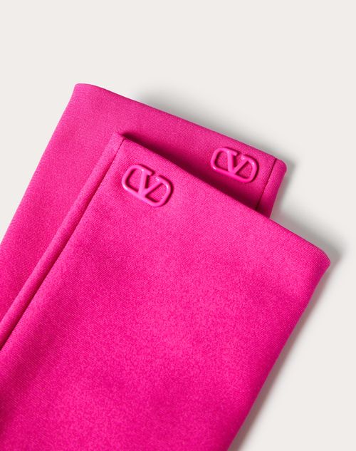 Valentino Garavani - Vlogo Signature Jersey Gloves - Pink Pp - Woman - Woman Bags & Accessories Sale