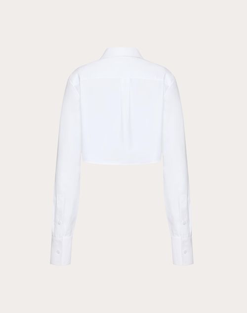 Valentino - Embroidered Compact Popeline Shirt - White - Woman - Shirts And Tops