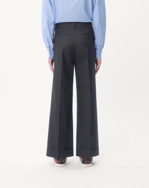Wool Gabardine Pants With Turn-ups for Man in Anthracite Wool Gabardine Pants With Turn-ups for Man in Anthracite