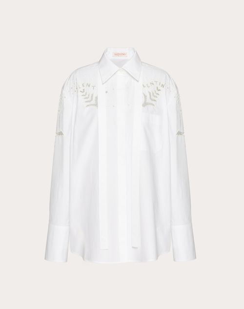 Valentino - Embroidered Cotton Popeline Shirt - Optic White - Woman - Woman