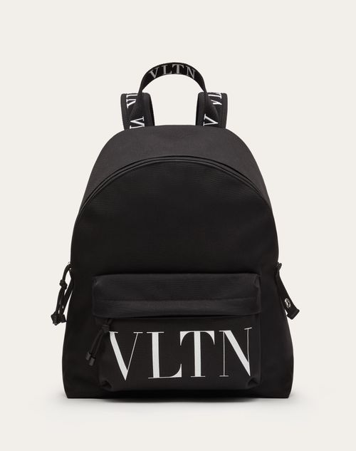 Vltn Nylon Backpack for Man in Black/white | Valentino US