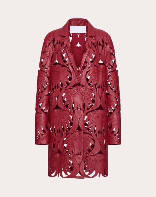 Valentino - Embroidered Atlas Nappa Coat - Merlara - Woman - Coats And Outerwear