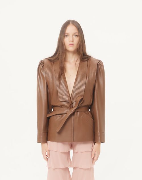 Valentino - Nappa Leather Jacket - Tan - Woman - Coats And Outerwear