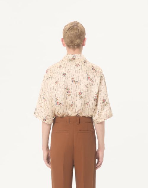 Valentino - ヴァレンティノ パピエフローラルプリント シルク ボウリングシャツ - バター - メンズ - シャツ