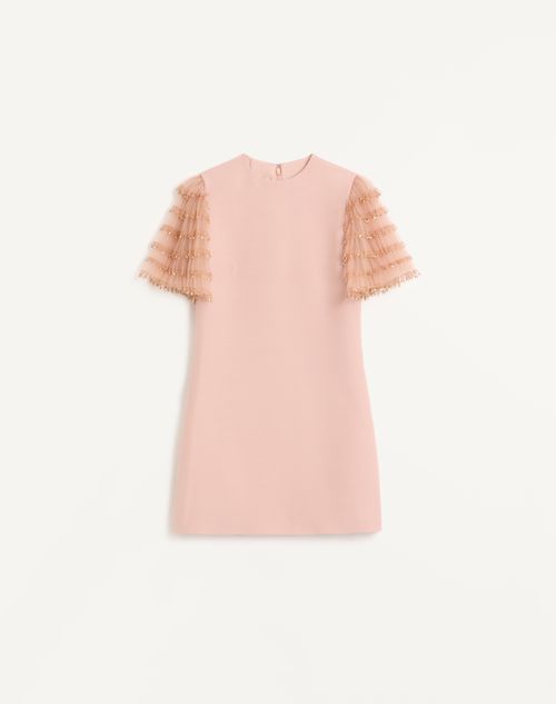 Valentino - Valentino Short Dress In Embroidered Crepe Couture - Vintage Rose - Woman - Dresses