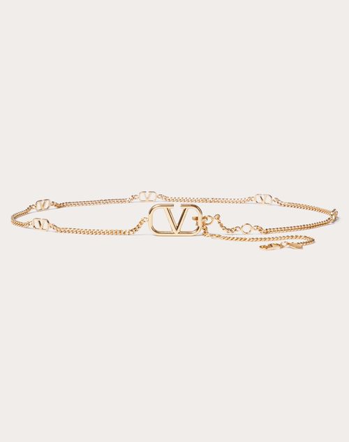 Valentino Garavani - Vlogo Signature Chain Belt - Gold - Woman - Partywear
