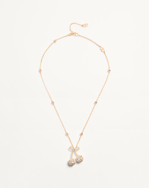 Valentino Garavani - Cherryfic Necklace In Metal And Swarovski® Crystals - Gold/crystal - Woman - Jewellery