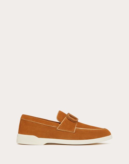 Valentino Garavani - Leisure Flows Split Leather Loafer - Hazelnut/antique Brass - Woman - Shelf - W Shoes - Loafers