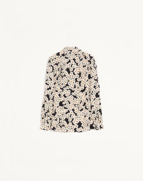 Valentino - Crepe De Chine Shirt With Après L'hiver Primula Print - Multicolor - Woman - Shirts And Tops