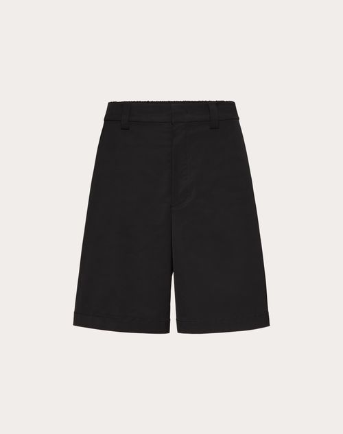 Valentino - Bermudas Aus Nylon Mit Maison Valentino-label Aus Gummi - Schwarz - Mann - Hosen & Shorts