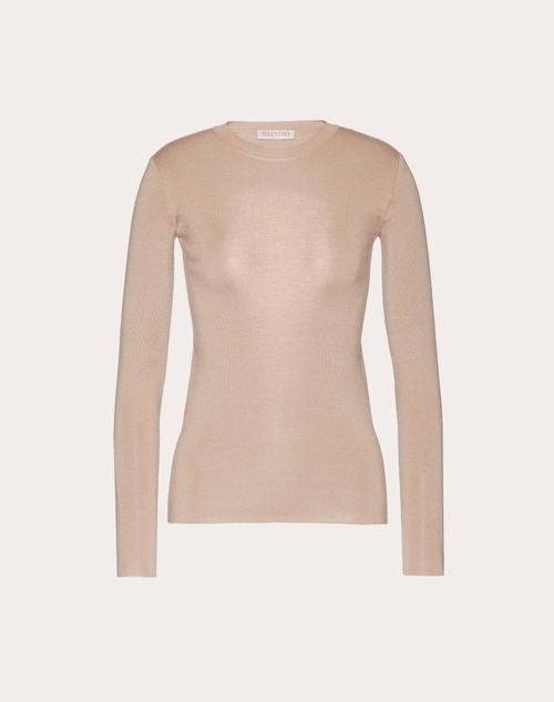 Valentino - Silk Cashmere Sweater - Sand - Woman - Knitwear