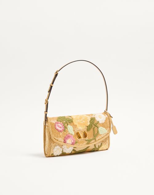 Valentino Garavani - Valentino Garavani Devain Small Embroidered Shoulder Bag - Gold/multicolor - Woman - New Arrivals
