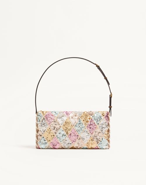Valentino Garavani - Valentino Garavani Devain Small Shoulder Bag With Rhombelle Embroidery. - Multicolour - Woman - Shoulder Bags