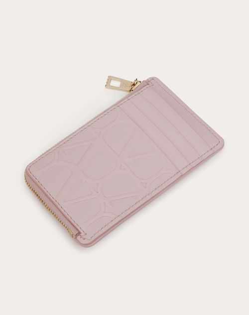 VALENTINO GARAVANI Card case TOILE ICONOGRAPHE in light brown/ pink