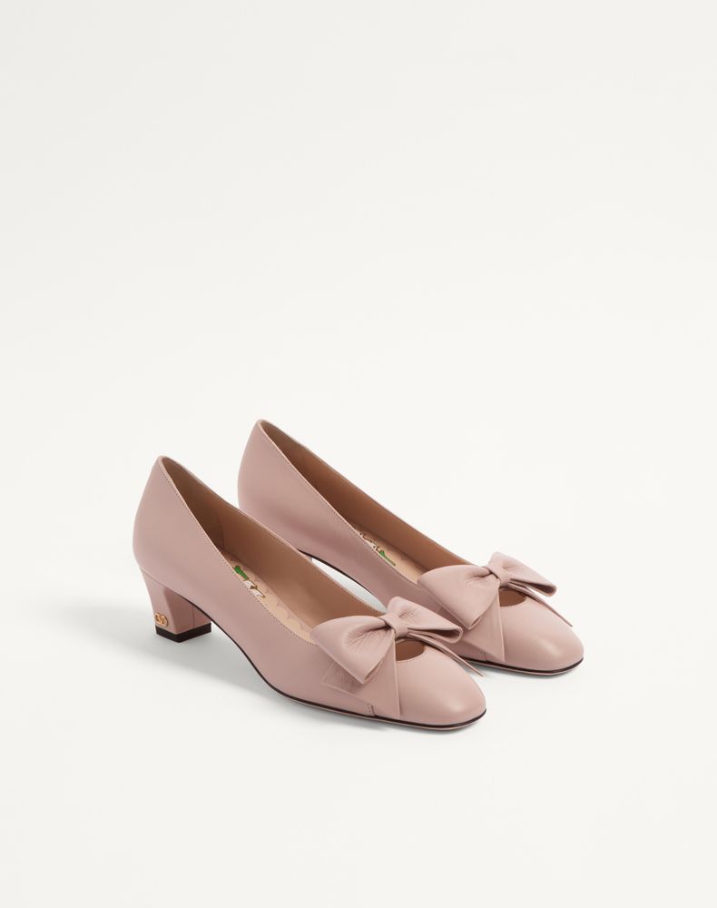 Valentino Garavani Bowow Pump In Kidskin 45Mm Woman Pink 36.5