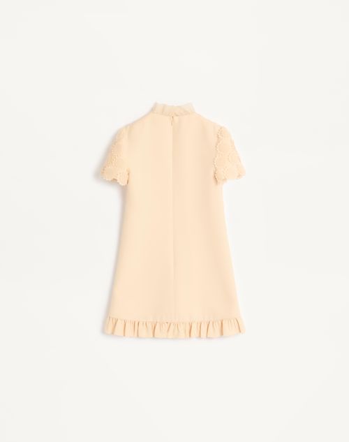 Valentino - Embroidered Crepe Couture Short Dress - Birch - Woman - Ready To Wear