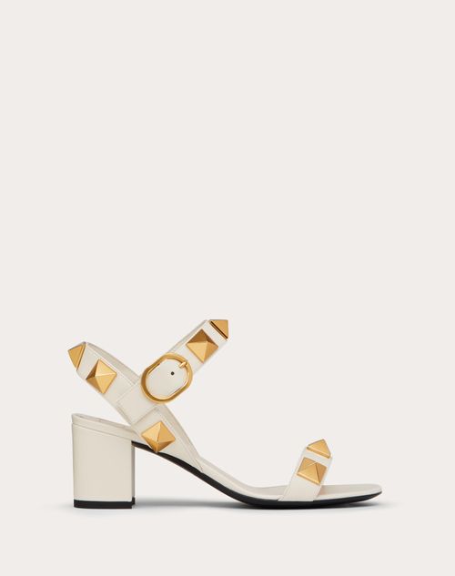 Valentino Garavani - Roman Stud Calfskin Sandal 60 Mm - Light Ivory - Woman - Gifts For Her
