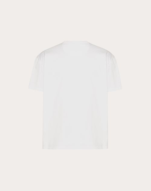 Valentino - Cotton T-shirt With Inlaid V Detail - White - Man - T-shirts And Sweatshirts