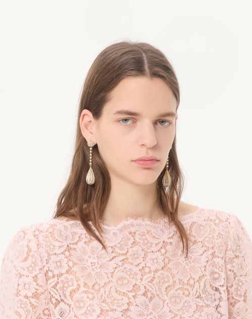 Valentino Garavani - Poetique Des Gouttes Earrings In Metal And Swarovski® Crystals - Gold/crystal - Woman - Fashion Jewelry