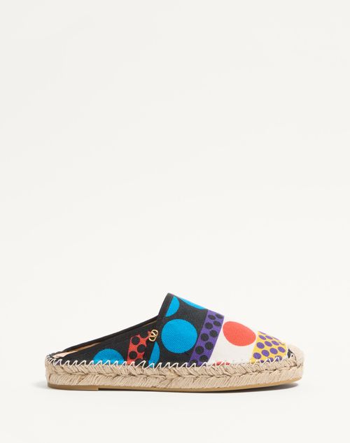 Valentino Garavani - Vlogo Signature Mule In Optical Pois Canvas 25mm - Multicolour - Woman - Espadrilles - Shoes