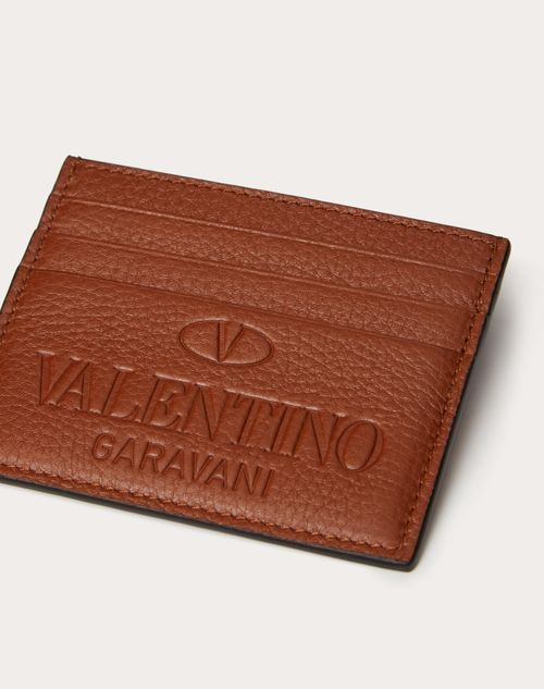 Valentino Garavani - Valentino Garavani Identity Cardholder - Saddle Brown - Man - Coin Purses & Card Cases